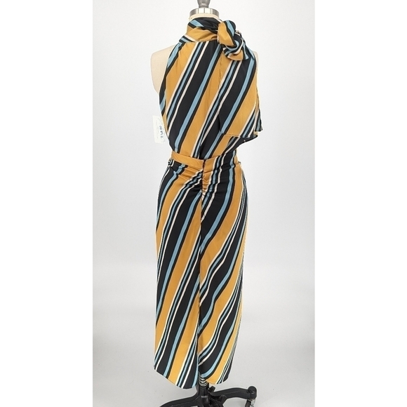 Zara Striped Satin Top + Skirt Yellow Black S retro preppy Business casual - Picture 2 of 8